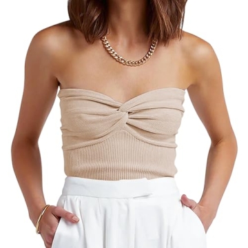 Caracilia Women's Strapless Tube Top for Trendy Y2K Style