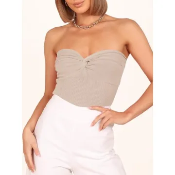 Caracilia Women's Strapless Tube Top for Trendy Y2K Style
