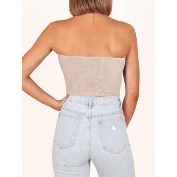 Caracilia Women's Strapless Tube Top for Trendy Y2K Style