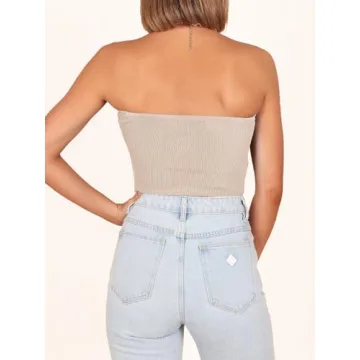 Caracilia Women's Strapless Tube Top for Trendy Y2K Style