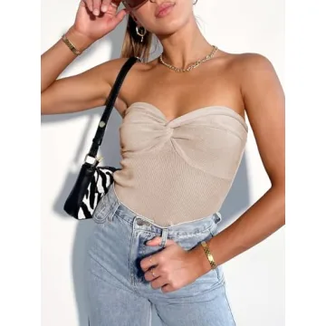 Caracilia Women's Strapless Tube Top for Trendy Y2K Style