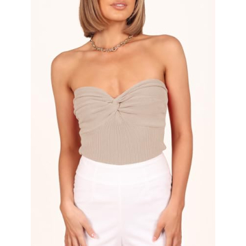 Caracilia Women's Strapless Tube Top for Trendy Y2K Style