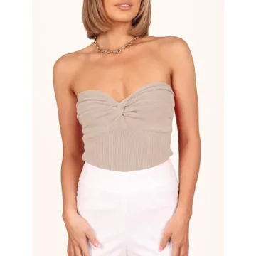 Caracilia Women's Strapless Tube Top for Trendy Y2K Style