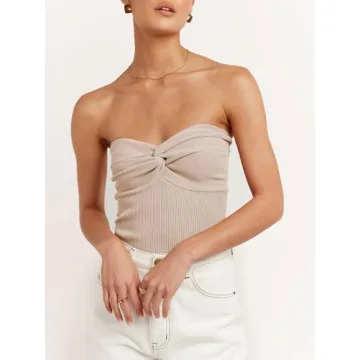 Caracilia Women's Strapless Tube Top for Trendy Y2K Style
