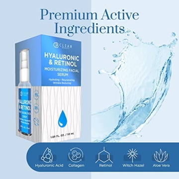 Clear Beauty Hyaluronic Acid & Retinol Facial Serum - Hydrating and Anti-Aging