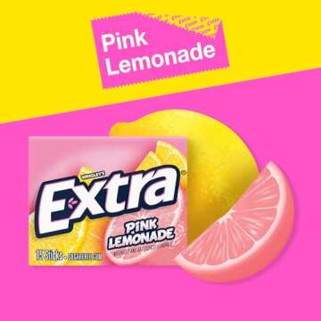 EXTRA Gum Pink Lemonade - Sugar-Free Bulk Box, 15 Sticks/Pack, 150 Sticks Total