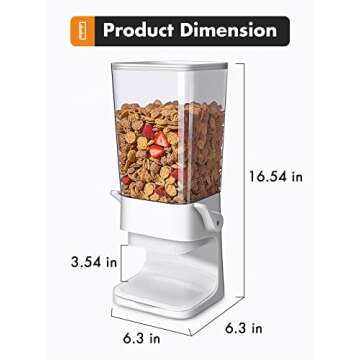 Conworld Cereal Dispenser, Cereal Containers Storage, Big Cereal Dispenser Countertop - Not Easy to ...