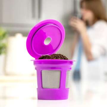Perfect Pod Cafe Save Reusable K Cup Pod Coffee Filters - Refillable Coffee Pod Capsules with Built-In, Integrated Mesh Strainer for Use with Keurig & Select Single Cup Coffee Machines, 4-Pack