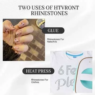 HTVRONT Crafting Rhinestones, 1440pcs Hotfix Sparkle
