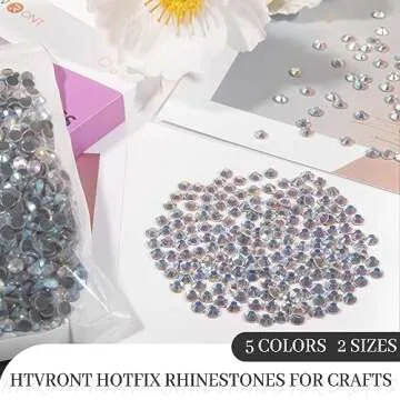HTVRONT Crafting Rhinestones, 1440pcs Hotfix Sparkle
