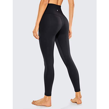 CRZ YOGA Women Naked Feeling Yoga Pants 25 Inches - 7/8 High Waisted Workout Leggings Black Large