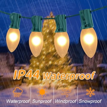 Abeja C9 White Ceramic Christmas String Lights for Festive Decor