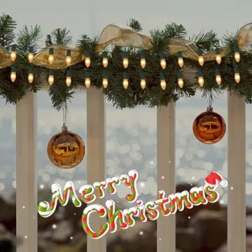 Abeja C9 White Ceramic Christmas String Lights for Festive Decor