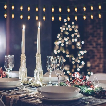 Abeja C9 White Ceramic Christmas String Lights for Festive Decor