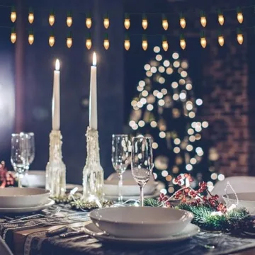 Abeja C9 White Ceramic Christmas String Lights for Festive Decor