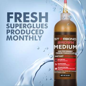 Premium Grade Cyanoacrylate (CA) Super Glue by STARBOND - 16 OZ Complete Refill KIT (453-gram) - Lig...