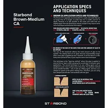 Premium Grade Cyanoacrylate (CA) Super Glue by STARBOND - 16 OZ Complete Refill KIT (453-gram) - Light Brown Medium Crack Filler 150 CPS Viscosity Adhesive for Woodworking, Woodturning, Carpentry