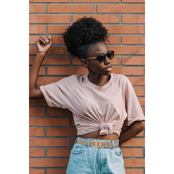 Pettata Faux Leather Belt for Women with Gold Buckle