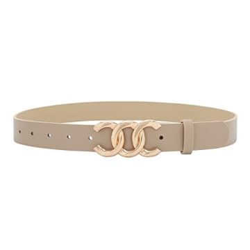 Pettata Faux Leather Belt for Women with Gold Buckle