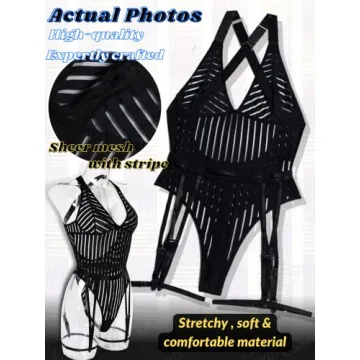 Kaei&Shi Sexy Bodysuit for Women - Adjustable Plunge Lingerie