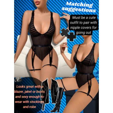 Kaei&Shi Sexy Bodysuit for Women - Adjustable Plunge Lingerie