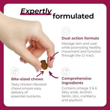 VetriScience Hairball Remedy for Cats - 60 Chews - Cat Supplements & Vitamins for Hairball Control and Digestive Supportâ€‹