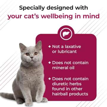 VetriScience Hairball Remedy for Cats - 60 Chews - Cat Supplements & Vitamins for Hairball Control and Digestive Supportâ€‹