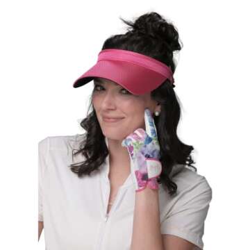 Glove It Classic Solid Coil Visor, Ladies Visor Hat, Sun Visor for Women, Golf Visor with Coil, Visor for Running, Tennis, Beach, Pink