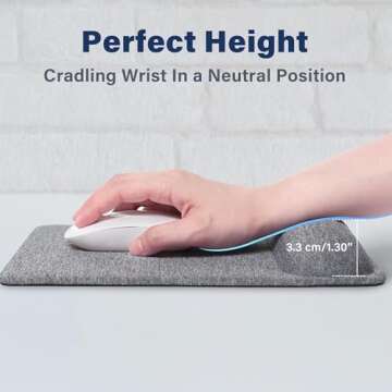 SenseAGE Large Ergonomic Mouse Pad with Wrist Support, Comfort Mouse Mat with Non-Slip Leather Base ...