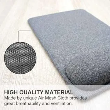 SenseAGE Large Ergonomic Mouse Pad with Wrist Support, Comfort Mouse Mat with Non-Slip Leather Base for Pain Relief, Computer, Laptop, Office & Home Accessories, 10.6 x 7.3 in (Grey)