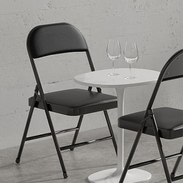 Nazhura Folding Chairs 4 Pack - Stylish & Durable Seating