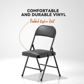 Nazhura Folding Chairs 4 Pack - Stylish & Durable Seating