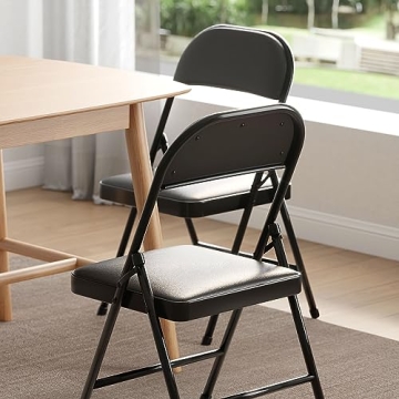 Nazhura Folding Chairs 4 Pack - Stylish & Durable Seating