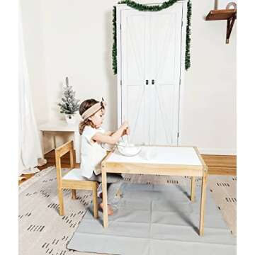 Vegan Leather High Chair Mat by Lark Baby Goods for Mealtime