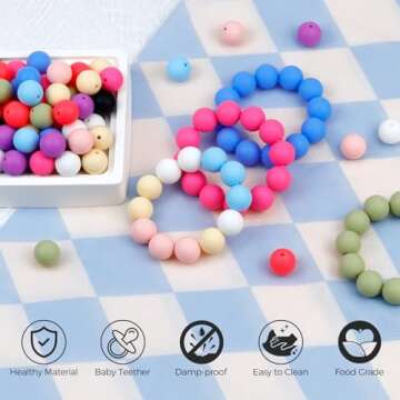 120PCS FIVEIZERO Silicone Beads for Crafting Fun