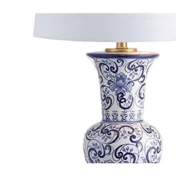 JONATHAN Y JYL5014A Leo 28.5" Chinoiserie LED Table Lamp Classic Cottage Bedside Desk Nightstand Lamp for Bedroom Living Room Office College Bookcase LED Bulb Included, Blue/White