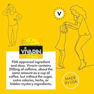 Vivarin Caffeine Pills for Energy and Alertness