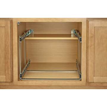 Rev-A-Shelf Two-Tier Steel Wire Pullout Cookware Cabinet Organizer w/Soft-Close