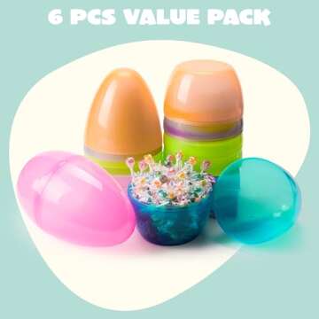 JOYIN 10" Jumbo Easter Eggs - 6PCS Colorful Fillable for Easter Party