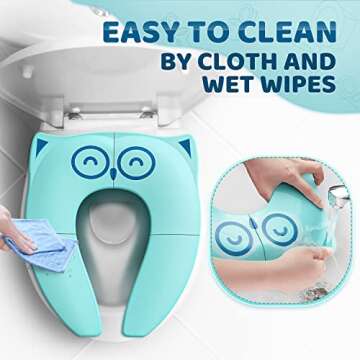 Gimars Upgraded Non-Slip, One-handed Removal Folding Travel Potty Seat for Toddlers & Kids, 6 Large Non-slip Silicone Pad, Reusable Portable Toilet Seat Cover Fits All Shape Toilets, Free Carry Bag