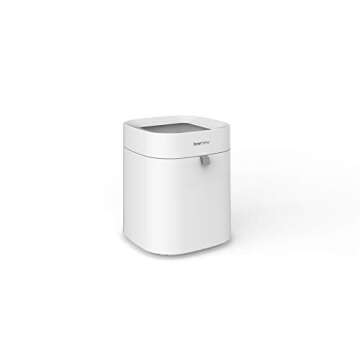 TOWNEW T Air Lite(T02B) Self-Sealing 4.4 Gallon Waste Bin | No Lid Waterproof Motion Sense Activated Garbage Bin | Smart Home Electric Trash Cans - White x1 Refill Ring Included (Up to 25 Bags)