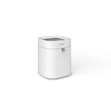 TOWNEW T Air Lite(T02B) Self-Sealing 4.4 Gallon Waste Bin | No Lid Waterproof Motion Sense Activated Garbage Bin | Smart Home Electric Trash Cans - White x1 Refill Ring Included (Up to 25 Bags)