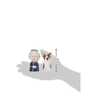 Abbott Collection 27-KITSCH-303 Queen and Corgi Salt and Pepper Shaker Set, Purple/Brown, 3.5" H