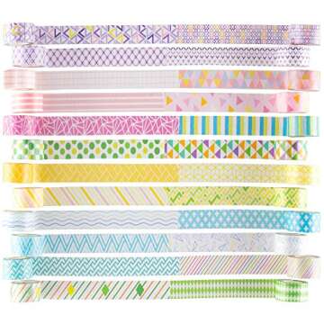 YUBBAEX 24 Rolls Washi Tape Set Basic Skinny Masking Decorative Tapes for Arts, DIY Crafts, Journals...