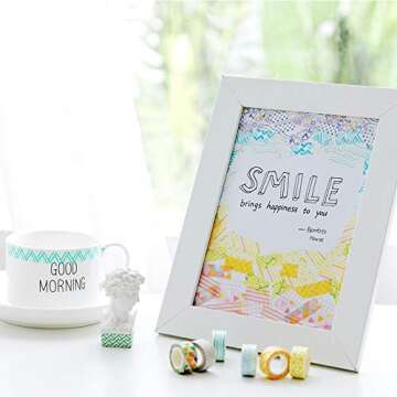 YUBBAEX 24 Rolls Washi Tape Set Basic Skinny Masking Decorative Tapes for Arts, DIY Crafts, Journals, Planners, Scrapbooking, Wrapping (Mini Graphics)