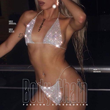 Silver Rhinestone Body Chain Set Beach Nightclub Rave
