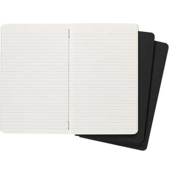 Moleskine Cahier Journal, Soft Cover, Large (5" x 8.25") Ruled/Lined, Black, 80 Pages (Set of 3)