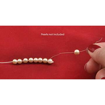 Bead Buddy Natural White Silk Cord Thread with Needle 2m