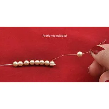 Bead Buddy Natural White Silk Cord Thread with Needle 2m