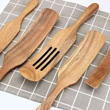 Buy AOOSY 5 Pcs Acacia Wood Cooking Utensil Set